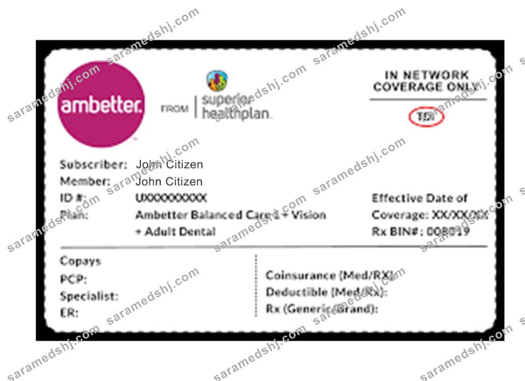 USA Ambetter Health health insurance card